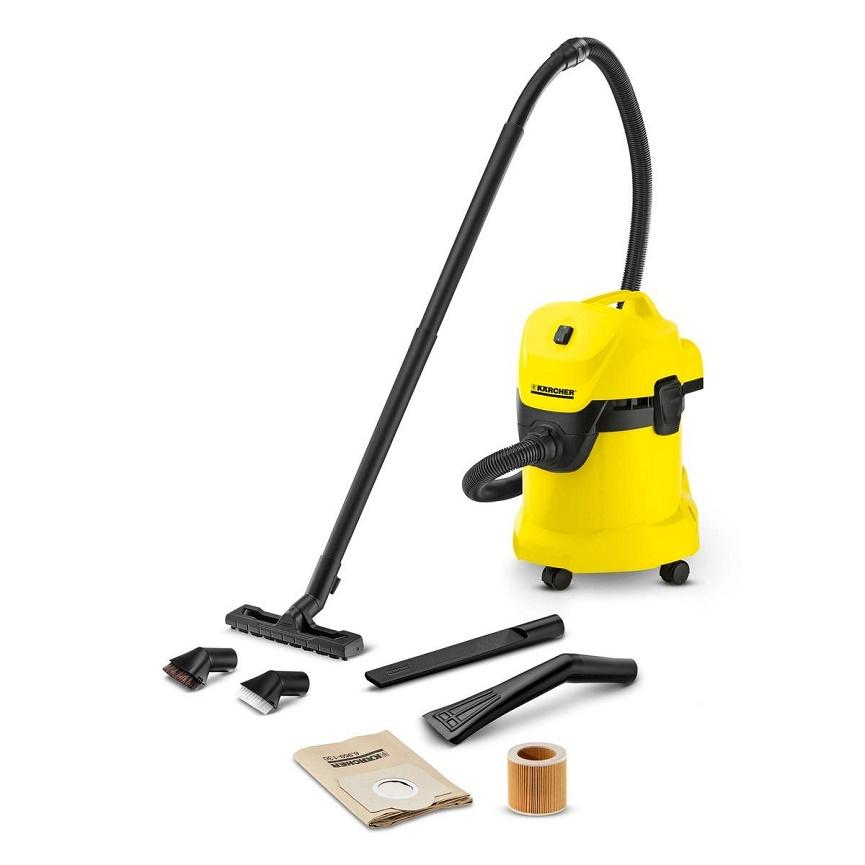 Máy hút bụi khô và ướt Karcher WD 3 Car - Kèm phụ kiện vệ sinh xe hơi - Công suất mạnh mẽ tiết kiệm điện
