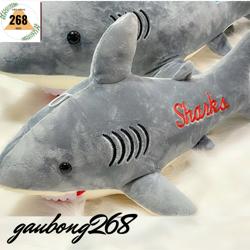 Gấu bông cá mập 50cm- 75cm-1m1 cao cấp gối ôm cá mập nhồi bông baby shark phiên bản khổng lồ - gaubong268