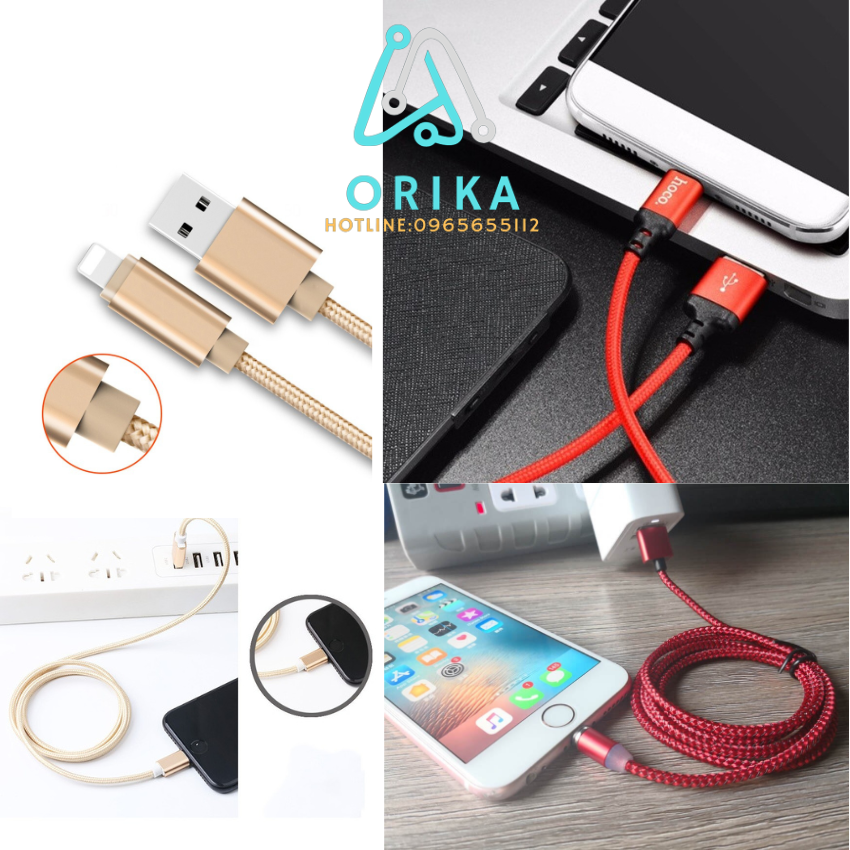 Dây sạc dành cho iphone dây sạc dành cho iphone sạc nhanh bọc dù siêu bền