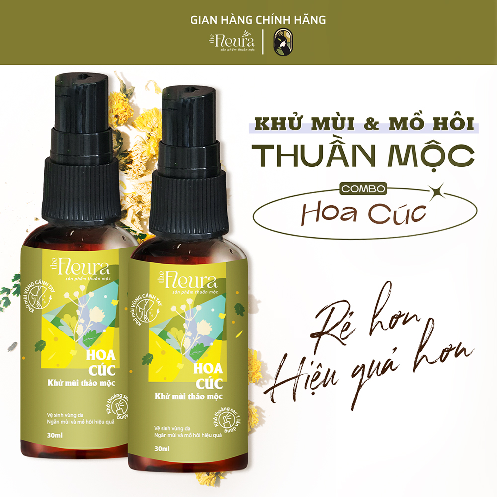 Bộ 2 Xịt Khử Mùi Hôi Nách Hoa Cúc Thảo Mộc The FleurA Khử Hôi Nách Ngăn Mồ Hôi Nách An Toàn Thân Thiện