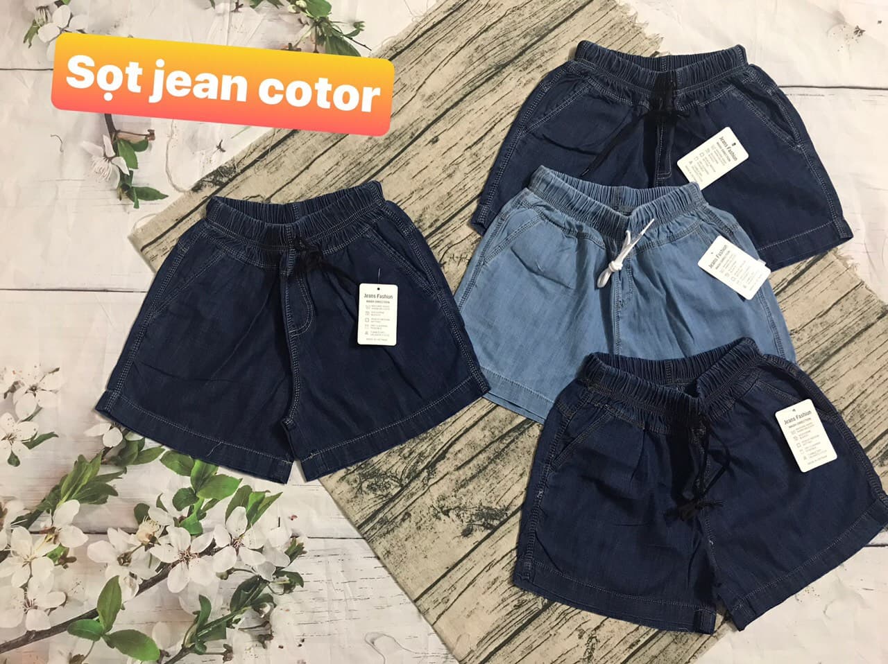 Quần sọt jean lưng thun co giãn có size đại shop phương châu