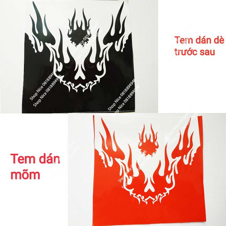 Tem decal dán dè trước sau xe máy