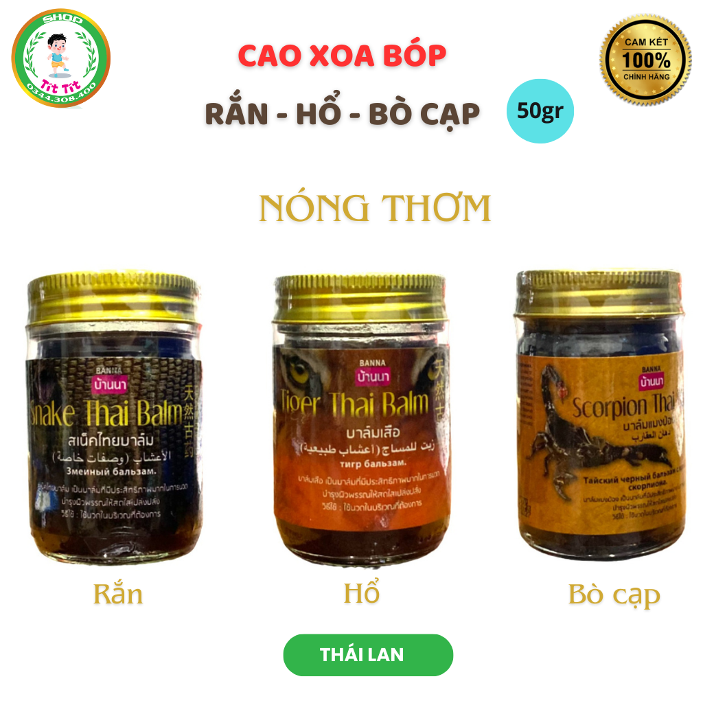 Dầu cù là rắn - hổ - bò cạp thái lan 50gr xoa bóp massage
