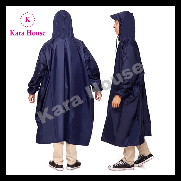 Áo Mưa Bít Không Xẻ Tà Vải Dù Chống Thấm Cao Cấp