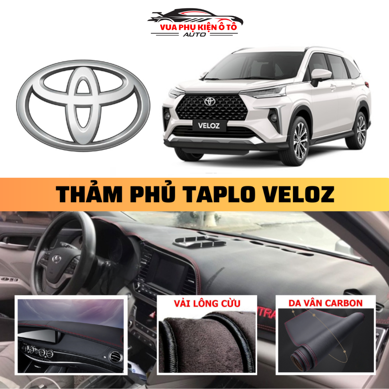 Thảm phủ taplo xe Toyota Veloz Cross 2022-2023 cao cấp