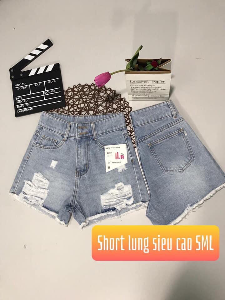 Quần short jeans nữ-quần sort jean nữ-quần sọt jean nữ chất bò dày dặn lưng siêu cao qsm5