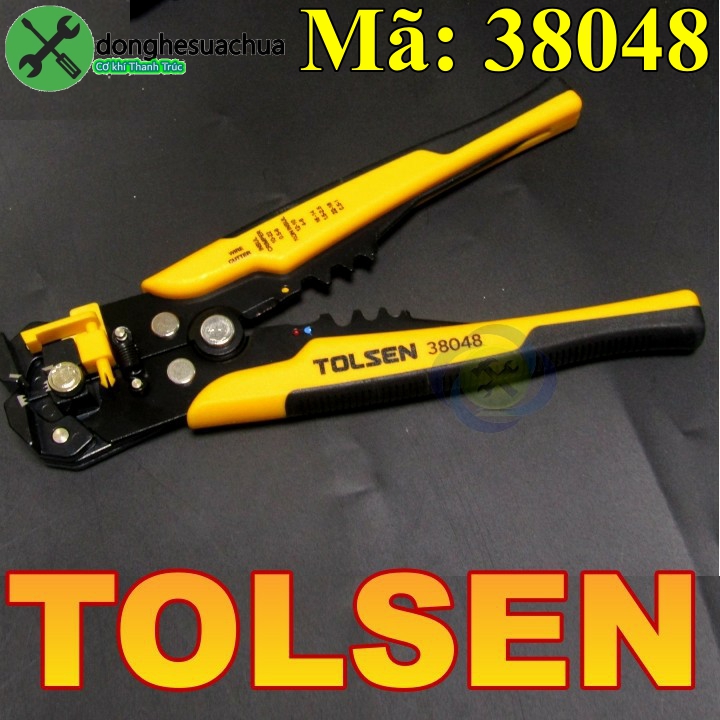 Kìm tuốt dây điện tolsen 38048 đen vàng