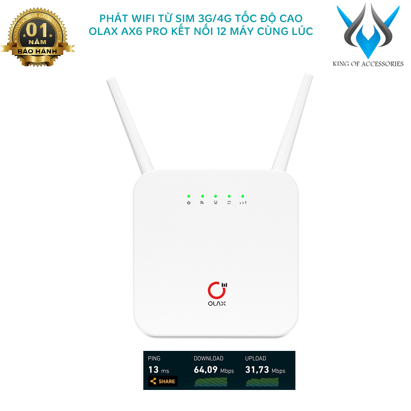 WiFi hotspot from dual SIM 4G Olaine ax6 pro high