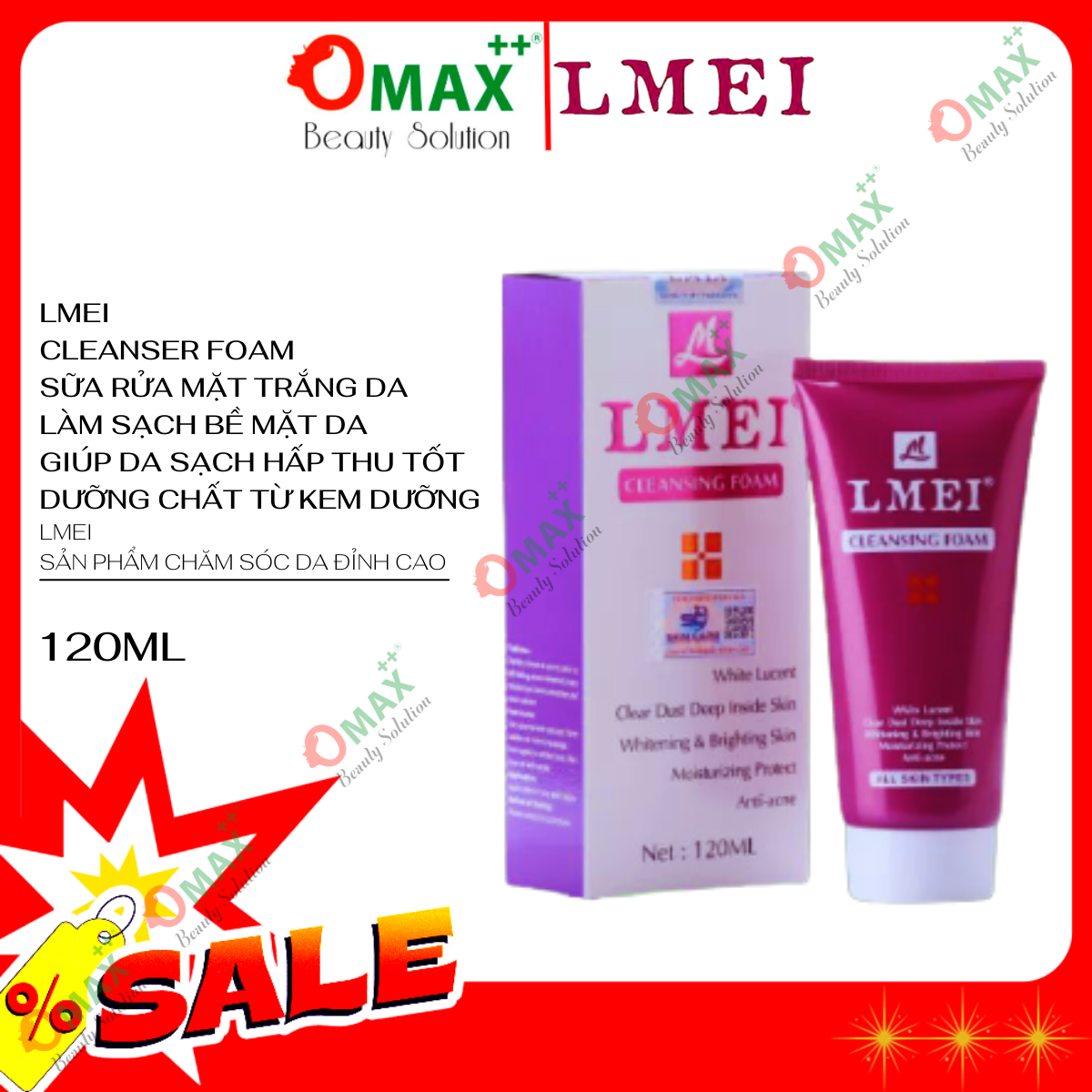 Sữa rửa mặt lmei - foam cleansing 120ml - sạch sâu - láng mịn