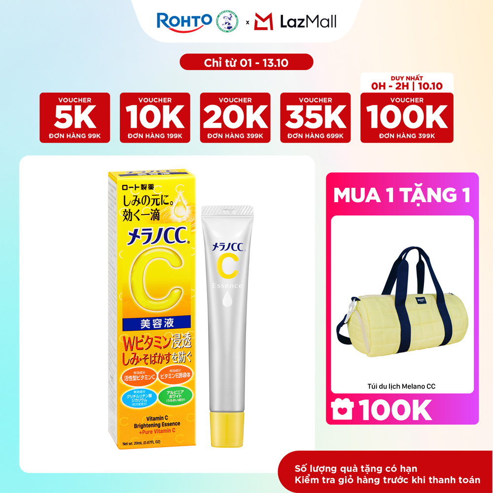 Tinh chất vitamin C dưỡng trắng da, chống thâm nám Melano CC Whitening Essence 20ml ( Nhập khẩu từ Nhật Bản)