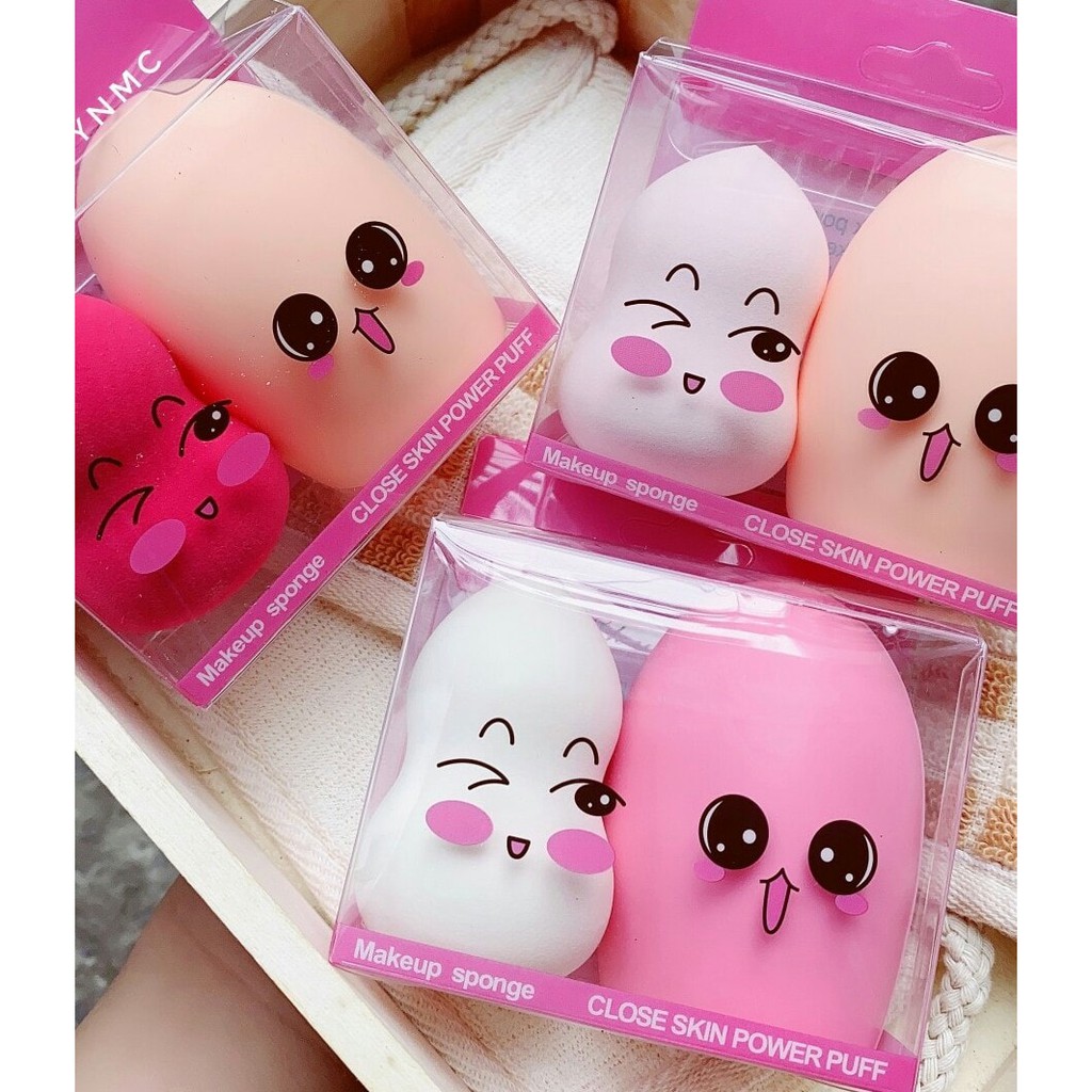 Bông Phấn Hồ Lô + pad silicon rửa cọ Close Skin Power Puff giá rẻ