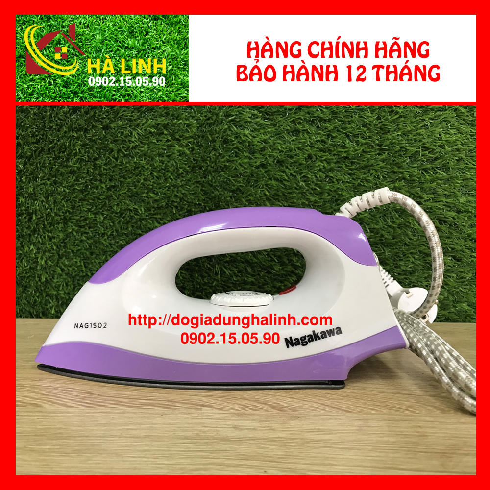 BÀN LÀ KHÔ NAGAKAWA NAG1502 - Bàn ủi khô công suất 1200w, Bảo hành 12 tháng