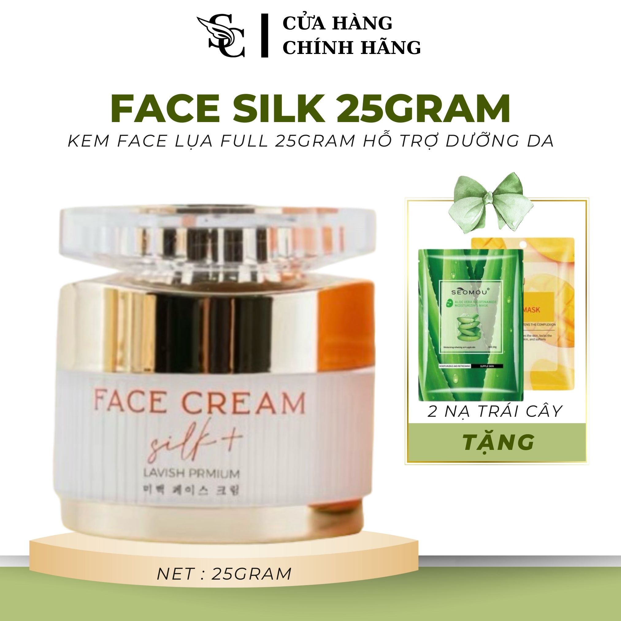 [CHÍNH HÃNG] KEM FACE LỤA DƯỠNG DA SICA WHITE , FACE LỤA TINH CHẤT CÁ TẰM VÀNG DƯỠNG DA, NGƯA MUN, NGÙA LÃO HÓA