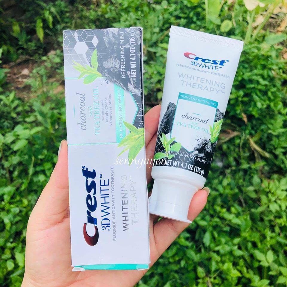 Kem đánh trắng răng crest 3d white whitening therapy with charcoal tea tree oil
