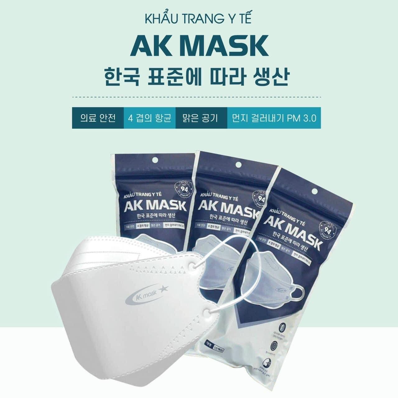 [GIÁ TẬN XƯỞNG] Thùng100 chiếc khẩu trang y tế KF94 AK Mask chính hãng 4 lớp kháng khuẩn kháng bụi mịn đến 95% Mango Food