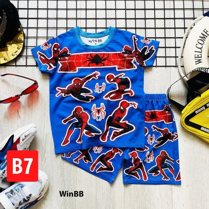 Đồ bộ thun lạnh cho bé trai hình siêu nhân từ 9-42kg - Giặt không vỡ hình - Kiến Lửa