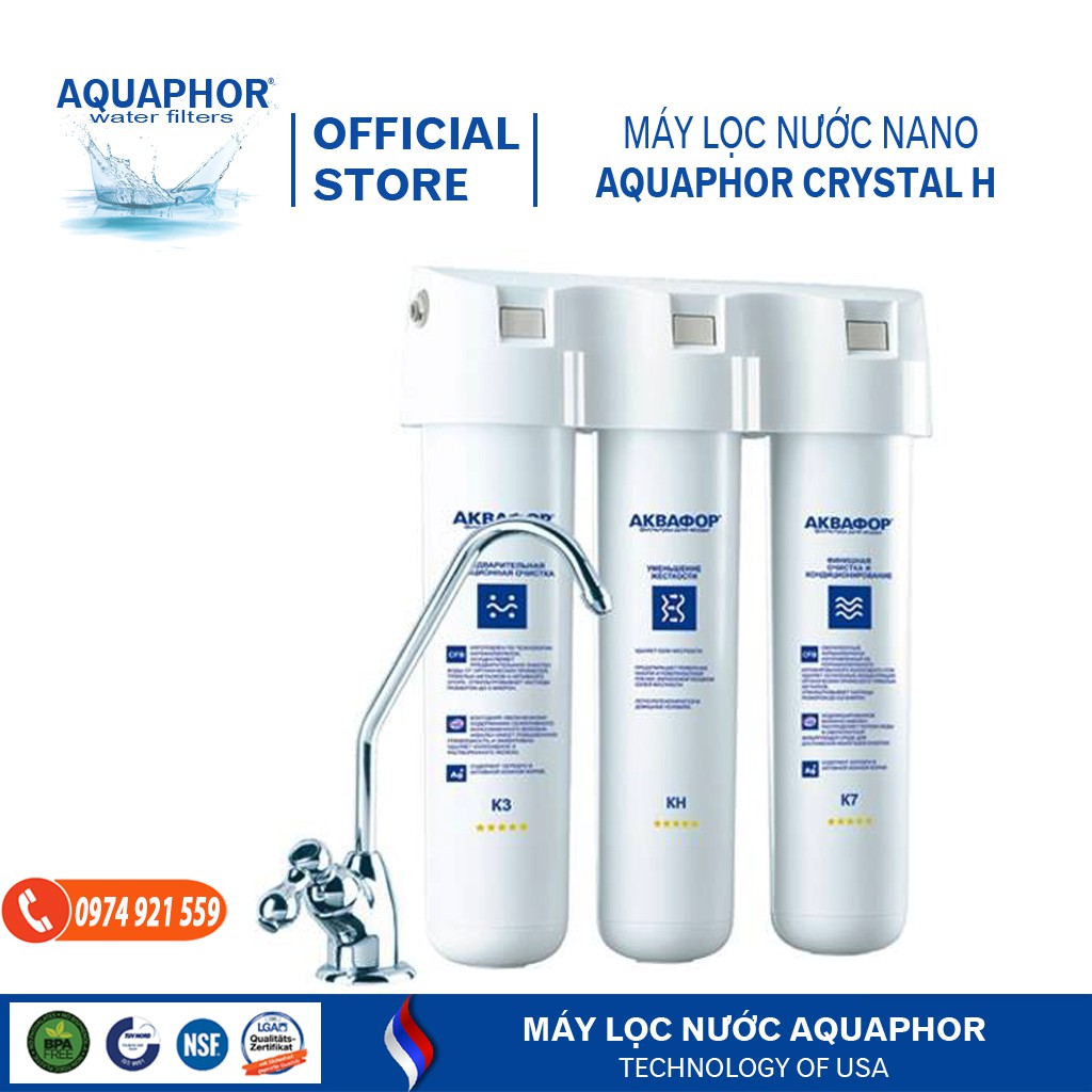 Máy lọc nước Aquaphor Crystal H-Aquaphor 3 cấp lọc-nhập khẩu Mỹ