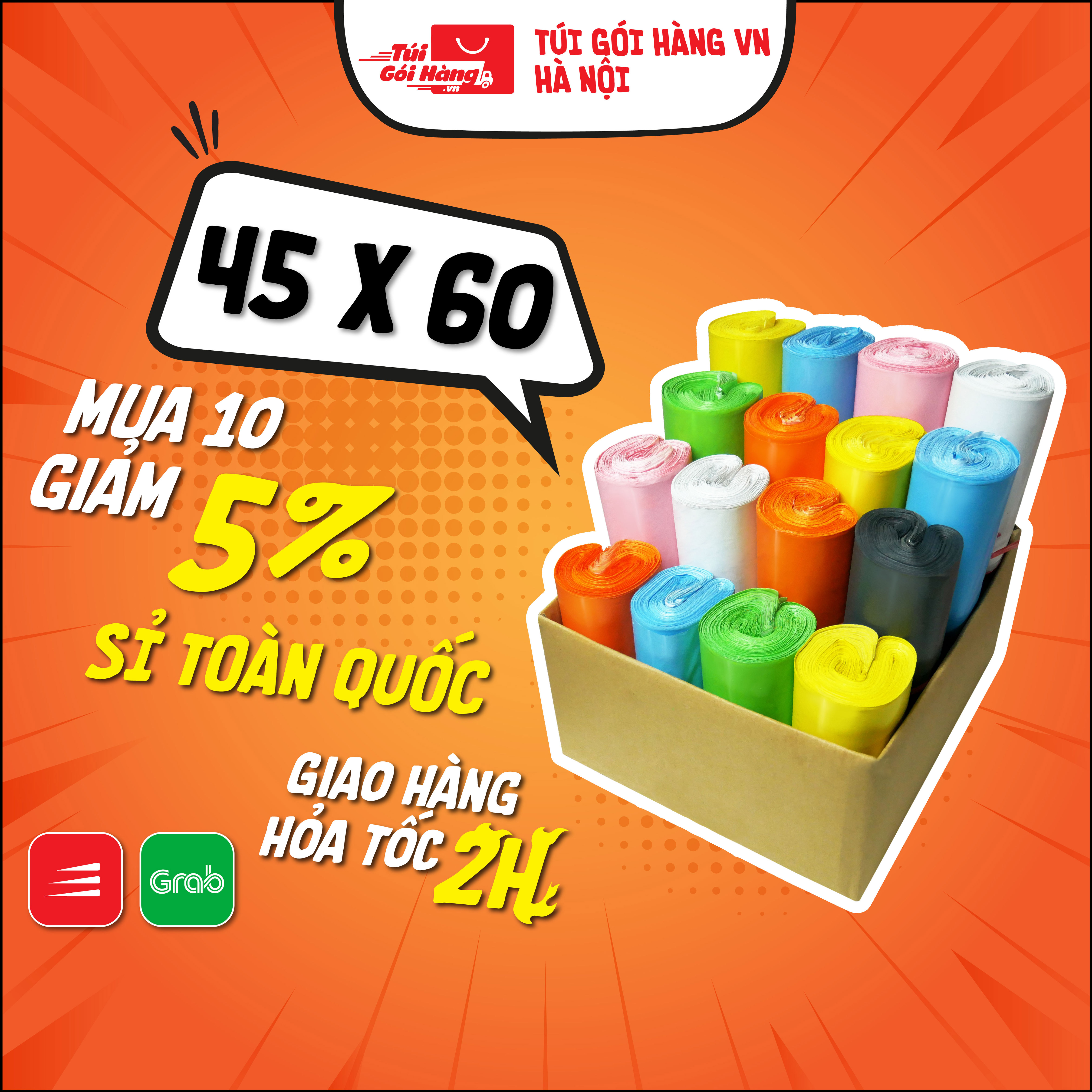 Túi đóng hàng 45x60 tuigoihang cuộn 100 cái - sỉ ngay từ 100 cuộn giá nhà máy