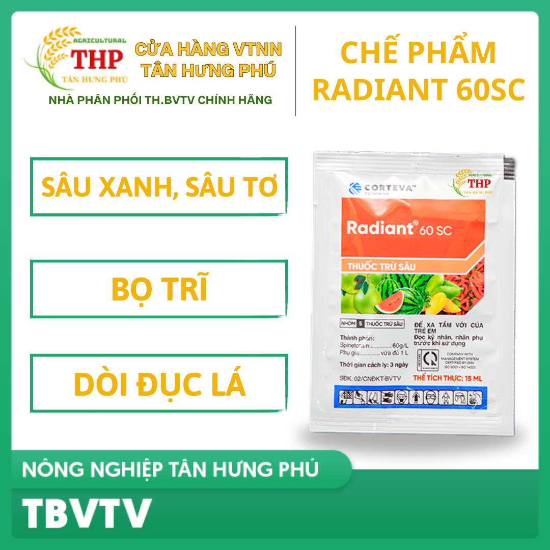 Thuốc trừ sâu radiant 60sc gói 15ml