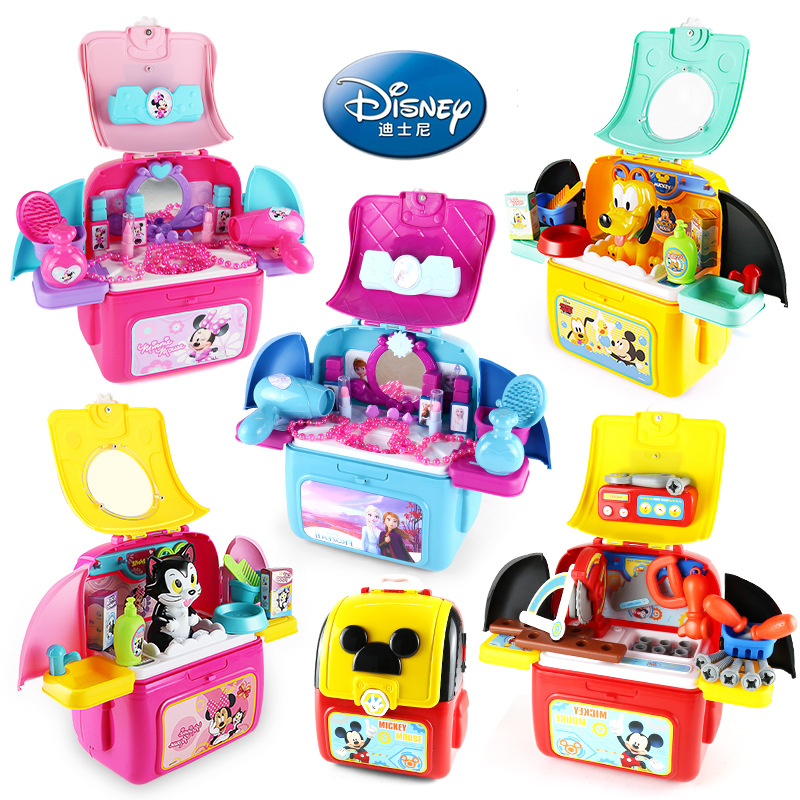 Giả Vờ Chơi Nhà Thời Trang Đông Lạnh Mickey Trang Điểm Nhà Bếp Ba Lô Cuốn Sách Túi Giáo Dục Quà Tặng Đồ Chơi Cho Bé Trai Cô Gái