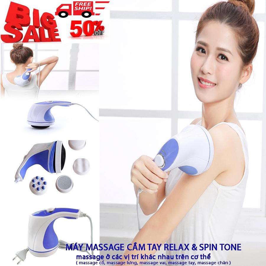 [HCM]Máy massage đa năng, Máy massage cầm tay, Máy mát xa Relax Tone.Máy Massage Cầm Tay Relax & Spin Tone Chất Lượng Cao, Siêu Tiện Lợi, Giá Tốt. Bảo Hành 12 Tháng