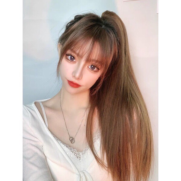 Tóc giả ngoặm đẹp💖tóc giả ngoặm thẳng dài chất tóc sợi tơ nhân tạo