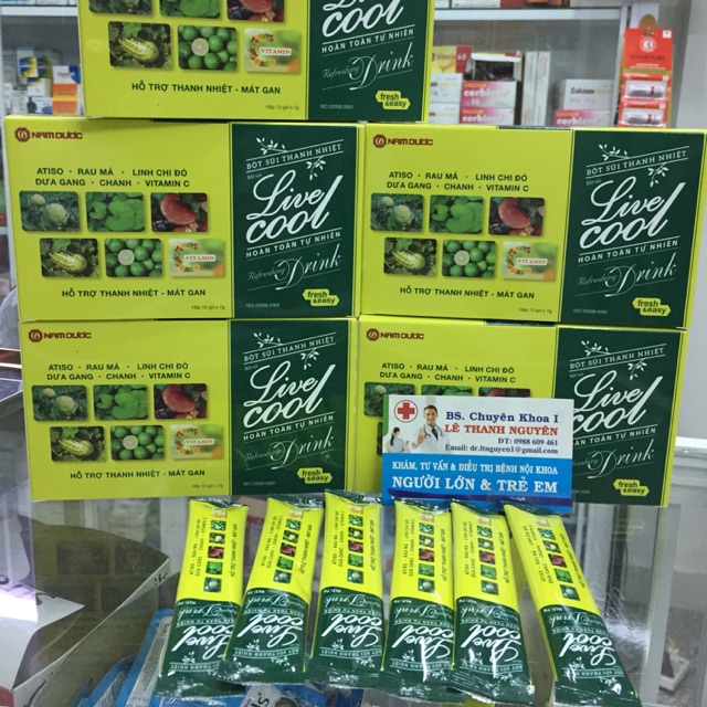 [HCM](cực mát) Bột sủi thanh nhiệt Nam Duợc Livercool thơm mát-hoàn toàn tự nhiên