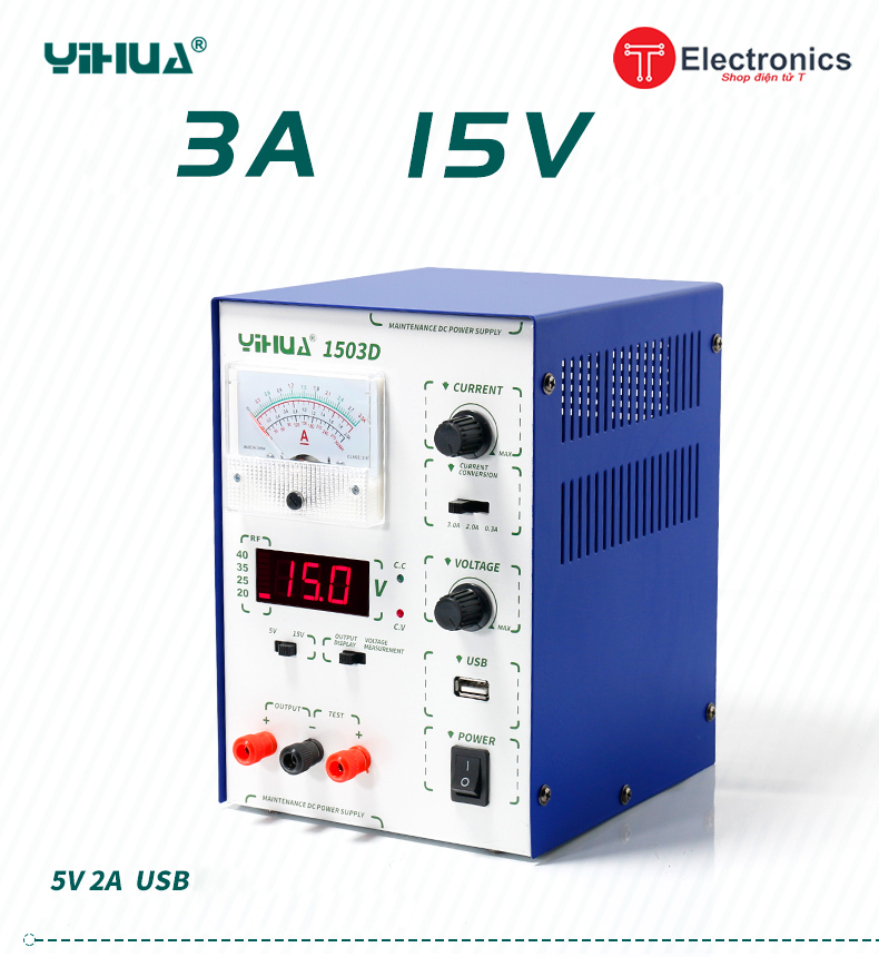 Máy cấp nguồn 15v/3a yihua-1503d
