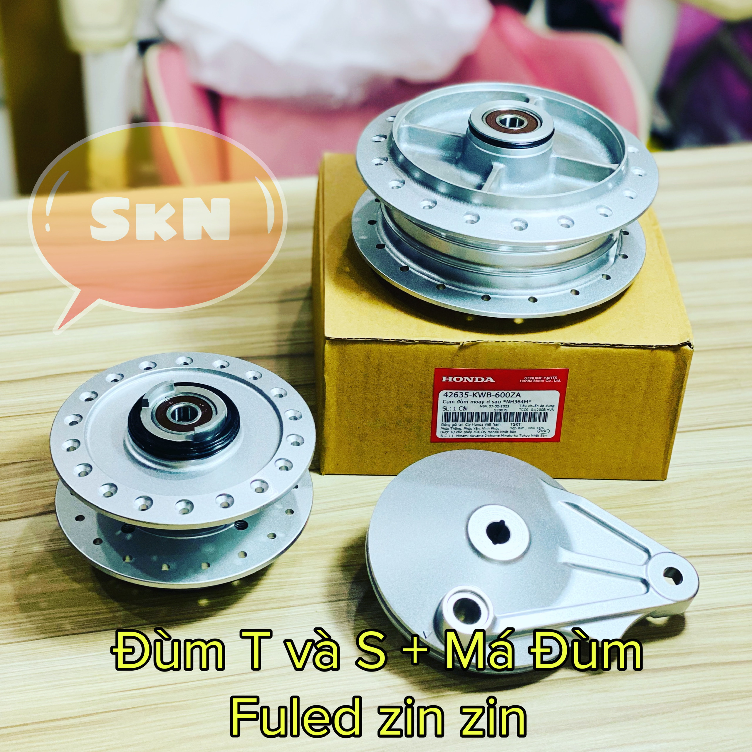 Đùm trước sau + má đùm FULED zin chính hãng