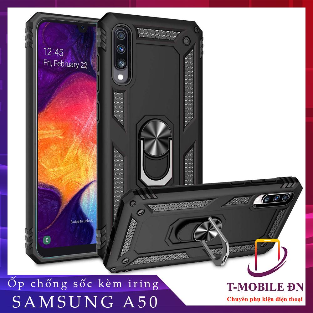Ốp lưng Samsung A50 chống sốc 2 lớp kèm nhẫn iring giá đỡ bảo vệ máy toàn diện chuẩn châu âu