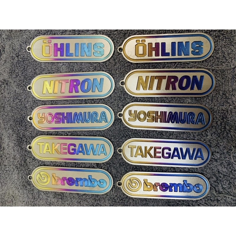 Móc Khoá Titan Chữ Ohlins/Nitron/Takegawa/Yoshimura/Brembo