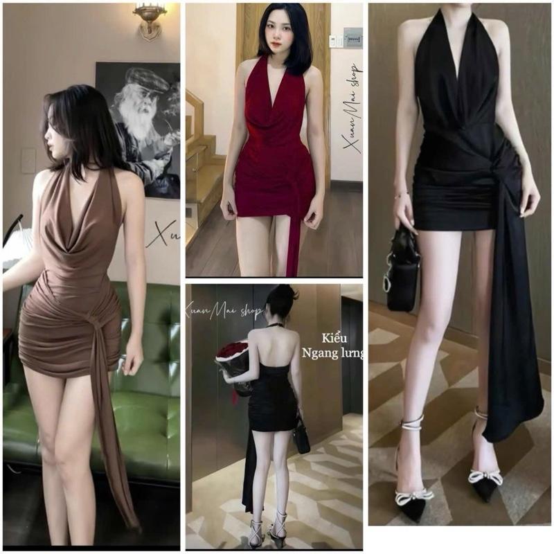  ĐẦM BODY YẾM NHÚN CỔ ĐỔ HỞ LƯNG THUN LỤA CÓ MÚT.CHÂT Thunladong C09 