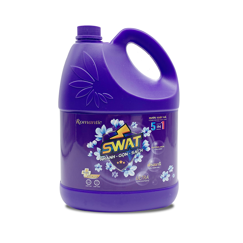 Nước giặt xả 5 in 1 SWAT 3.8kg/can MÀU TÍM