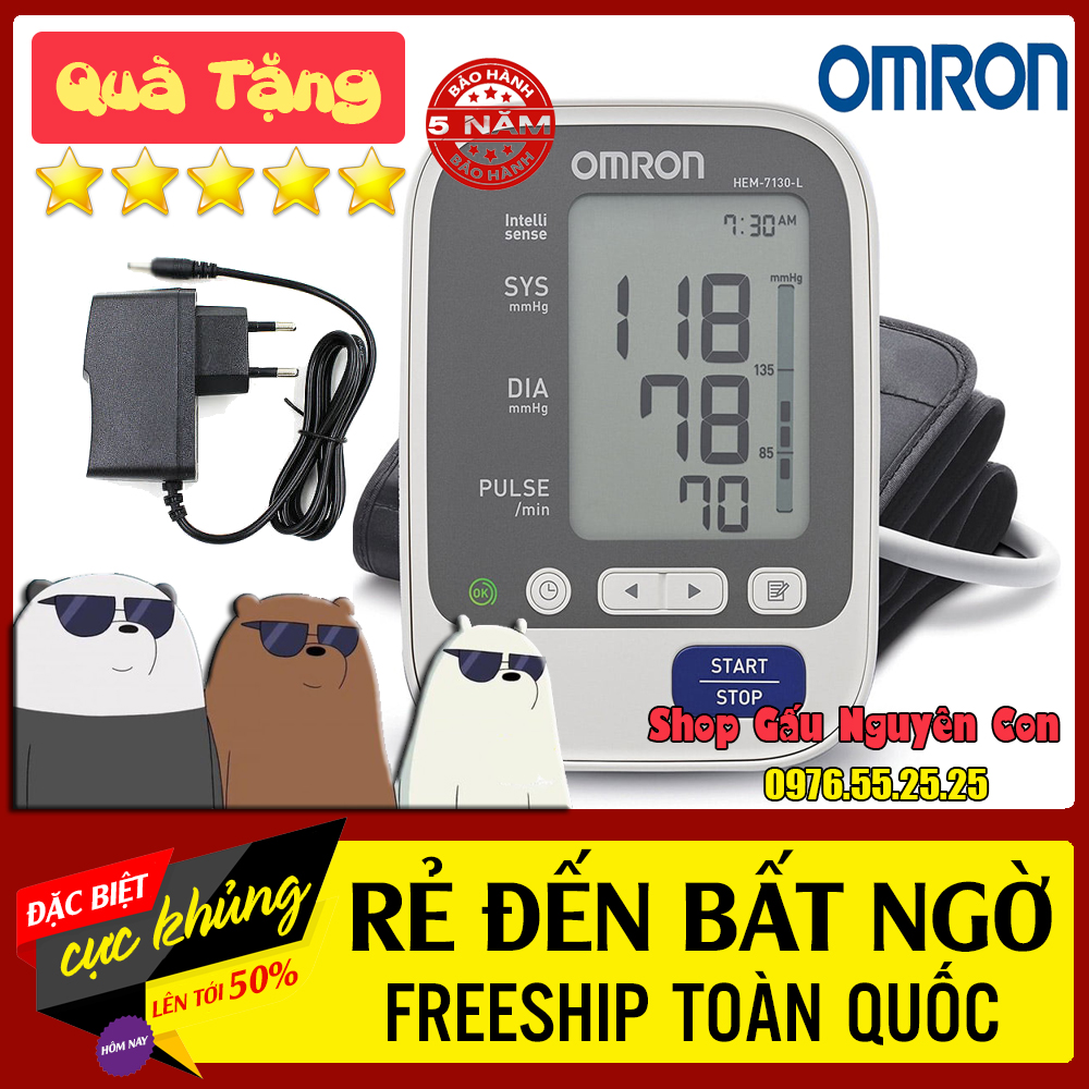 Máy Đo Huyết Áp Bắp tay Dòng Cao Cấp Omron HEM-7130 + Tặng Ngay Adapter Trị Giá 200k