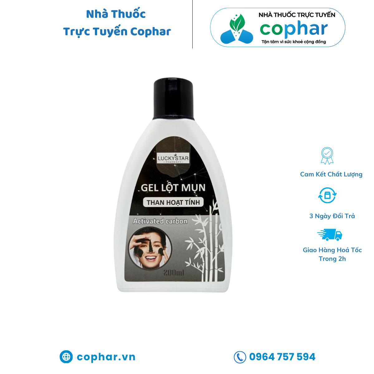 Juory - gel lột mụn than hoạt tính lucky star cophar
