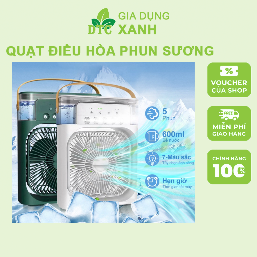 Quạt điều hòa phun sương hơi nước mini để bàn 3 chế độ, quạt đá điều hòa hơi nước mini để bàn - quạt điều hòa mini có kh