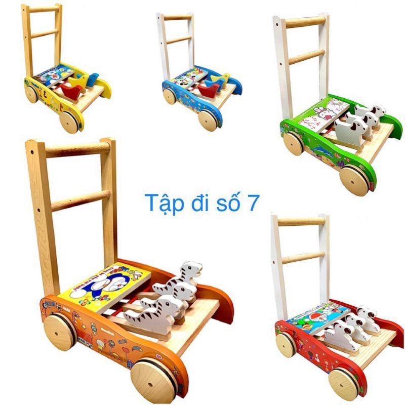 Xe tập đi gỗ hình con gà đáng yêu cho bé có vòng cao su chống trượt