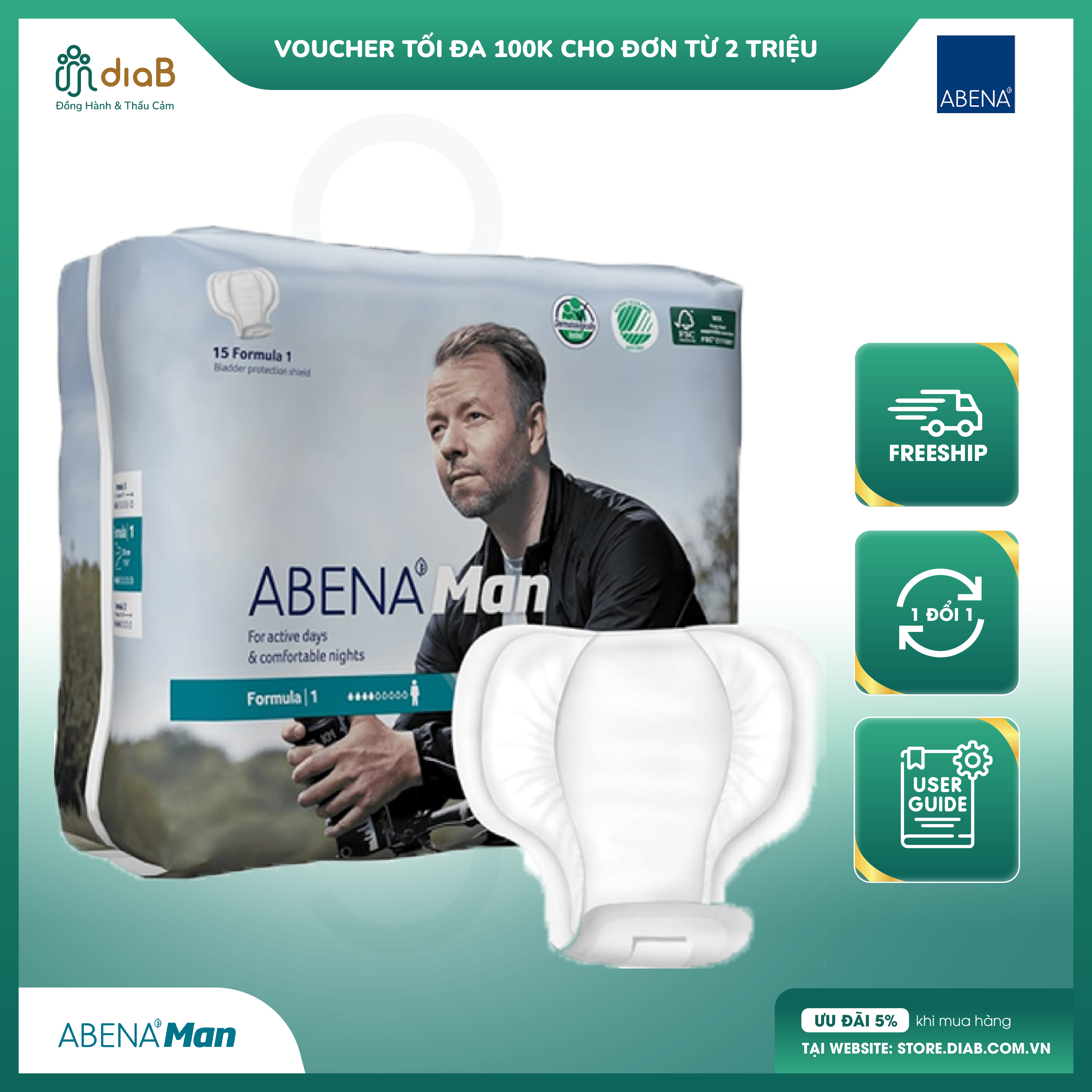 Băng vệ sinh Nam Abena Man Formula