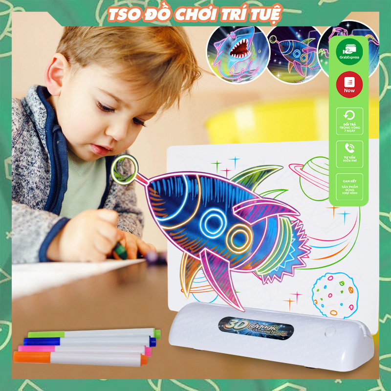 Đồ chơi khoa học bảng vẽ 3d dành cho các bé, bảng viết thông minh giúp các bé học tập sáng tạo