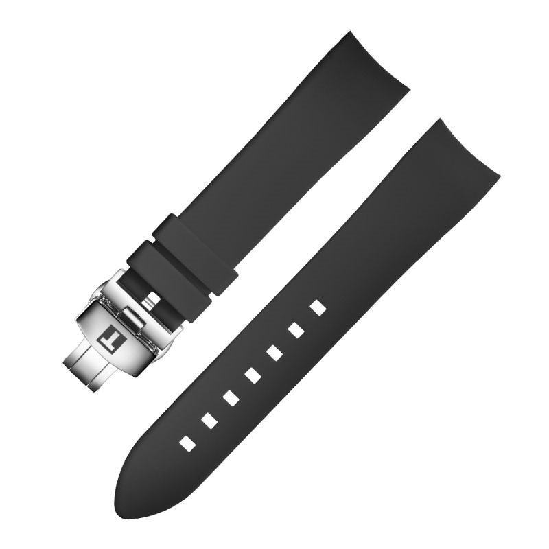 Dây đeo đồng hồ Tissot dành cho nam Mặt cong nguyên bản Lelock T41 Junya Durure Khóa bướm cao su chống thấm nước 19 Dây Đeo Đồng Hồ Bằng Da Thật Dây đồng hồ da cao cấp