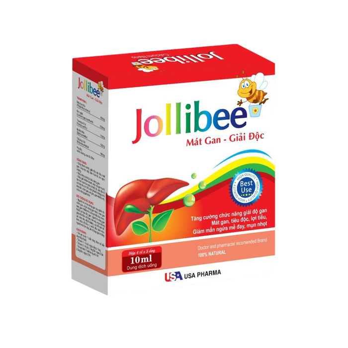 Siro Jollibee Mát Gan Giải Độc - Mát Gan - Tiêu Độc - Lợi Tiểu - Hết Dị Ứng - Mẩn Ngứa, Mề Đay, Mụn Nhọt - Hộp 20 Ống