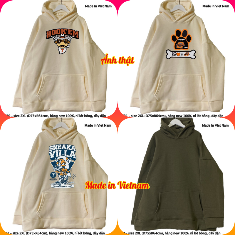 Áo hoodie nữ, nam 2hand, chất dày, size xl/xxl - 2311-3
