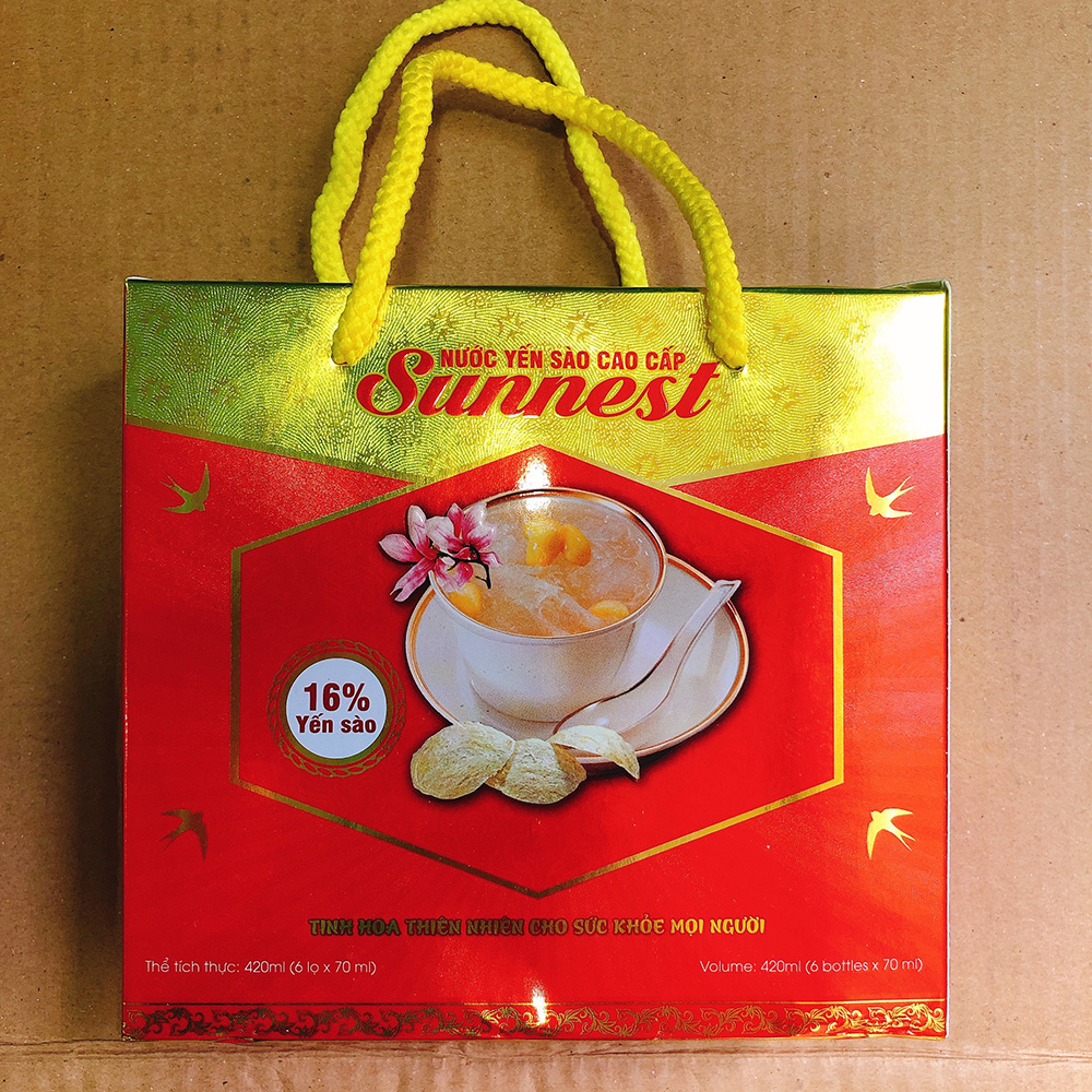 01 Hộp x 6 lọ x 70ml Yến Sào Sunnest chưng đường phèn - 01 Hộp x 6 lọ x 70ml Yến Sào Sunnest chưng đường phèn -