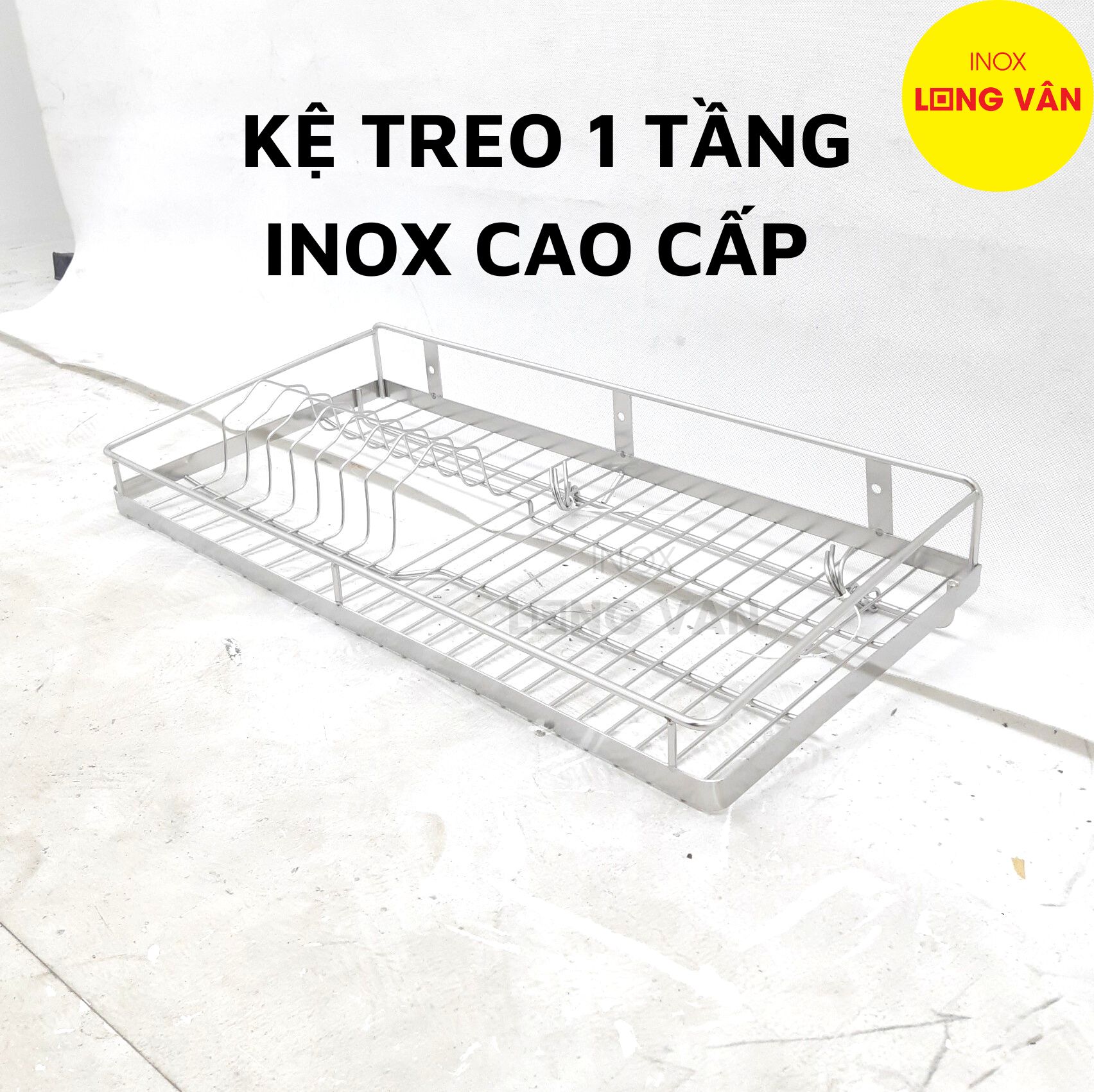 Kệ treo INOX đặc cao cấp 100% có sóng đĩa, kệ chén đĩa treo tường, giá úp chén úp ly Inox tiện lợi
