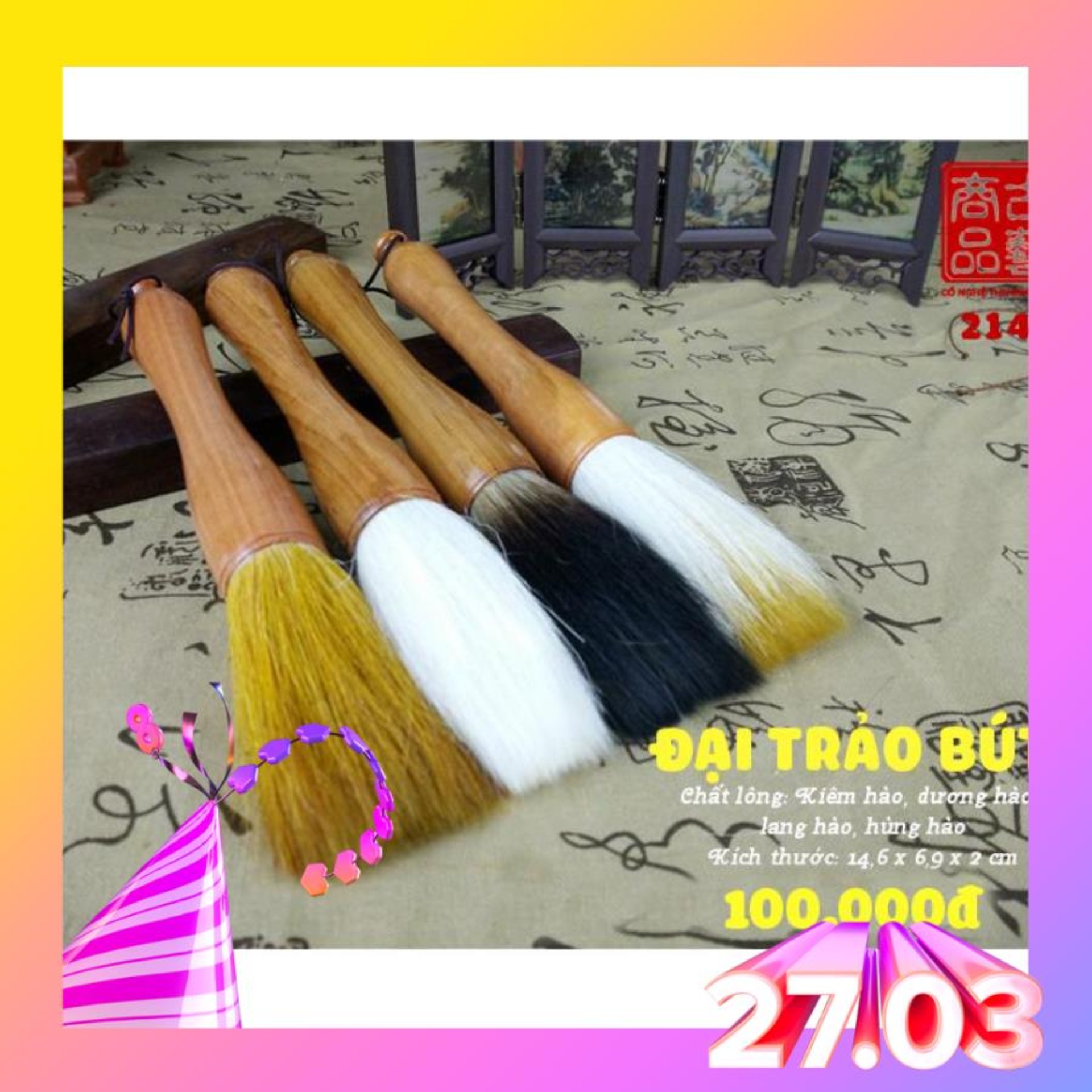 Bút lông thư pháp viết chữ to Đại Trảo