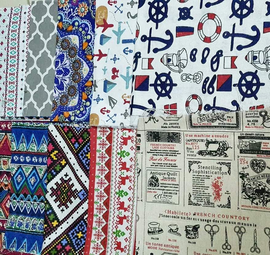 [HCM]Vải canvas/ vải bố họa tiết thổ cẩm chụp ảnh sản phẩm đồ ăn trải bàn làm sản phẩm handmade.