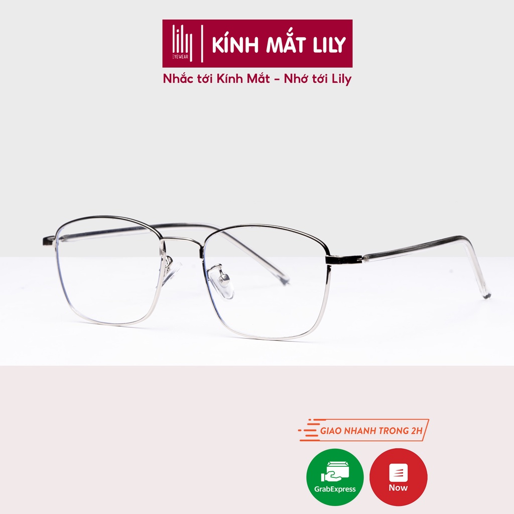 Gọng kính cận nam nữ lilyeyewear kim loại, mắt vuông, nhiều màu - y8818