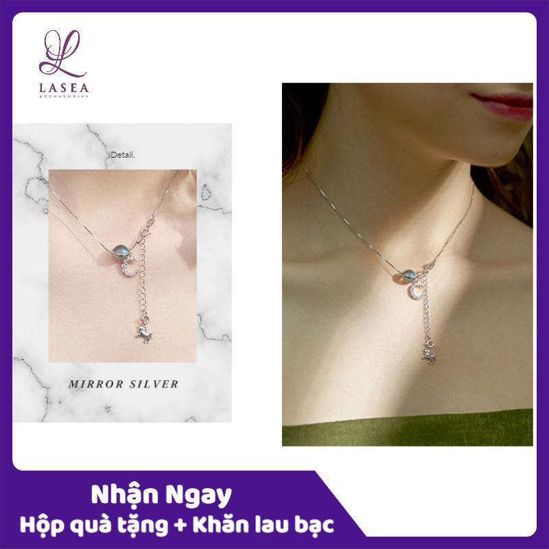 [HCM]Bộ dây chuyền liền mặt nữ trang sức bạc Ý S925 Lasea - Vòng cổ kỳ lân K015