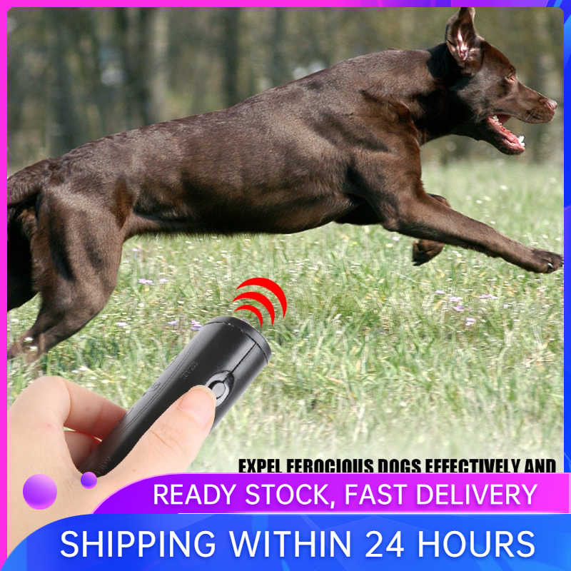 Thiết bị huấn luyện kiểm soát chó cưng chống sửa 3 trong 1 có đèn LED, thiết bị cầm tay huấn luyện chó bằng sóng siêu âm - INTL