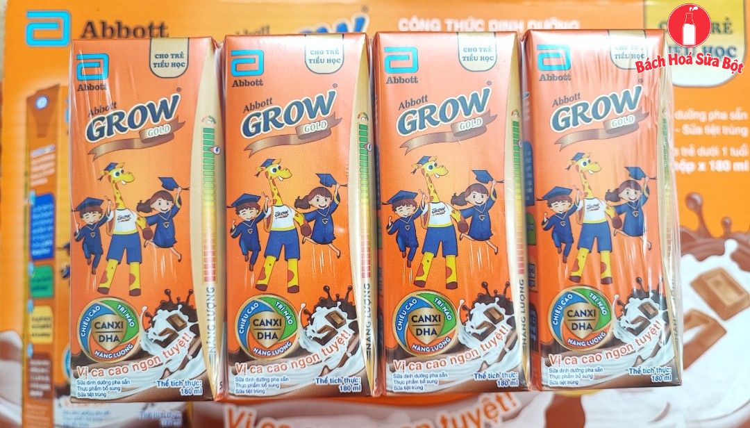 Sữa Nước Abbott Grow Gold Hương Ca Cao 180ml 1 Lốc 4 Hộp